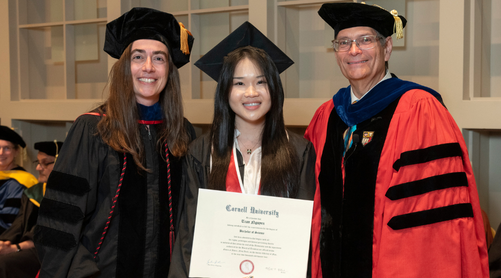 faculty and students in regalia during commencement