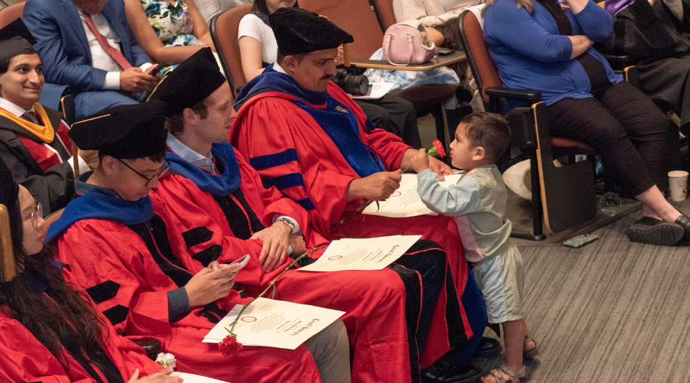 Students in regalia during commencement